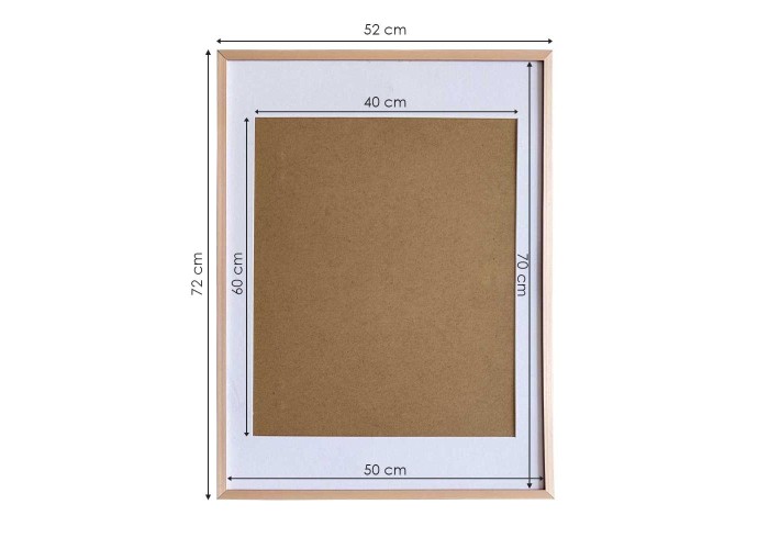 Κορνίζα τοίχου μεταλλική ροζ-χρυσή με ακρυλικό τζάμι 70x50εκ.