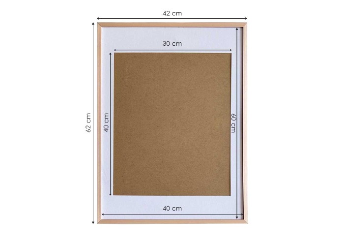 Κορνίζα τοίχου μεταλλική ροζ-χρυσή με ακρυλικό τζάμι 60x40εκ.