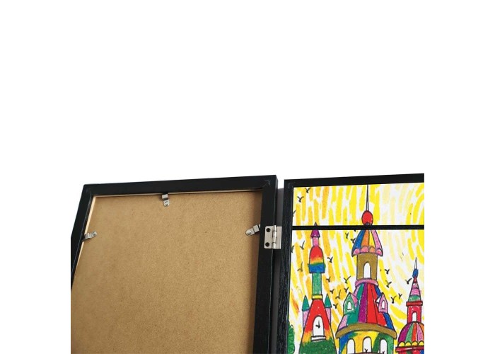 Κορνίζα για παιδικές ζωγραφιές Α4 με χώρο αποθήκευσης, μαύρη Υ30×21εκ.