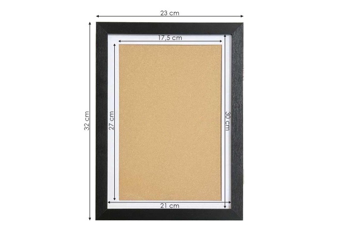 Κορνίζα για παιδικές ζωγραφιές Α4 με χώρο αποθήκευσης, μαύρη Υ30×21εκ.