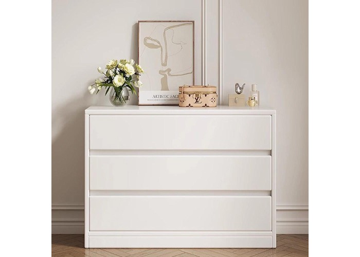 Συρταριέρα 3 συρταριών Nextdeco MDF λευκή Υ67×80×40εκ.