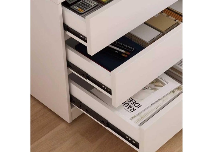 Συρταριέρα 3 συρταριών Nextdeco MDF λευκή Υ67×80×40εκ.