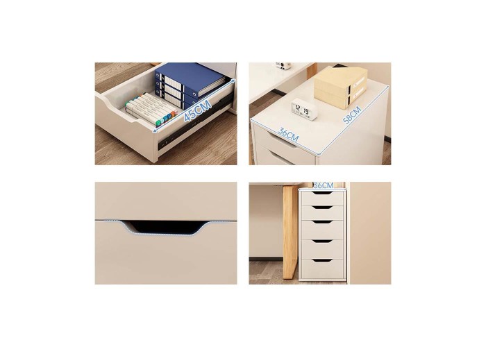 Συρταριέρα 5 συρταριών  Nextdeco MDF λευκή Υ70×58×36εκ.