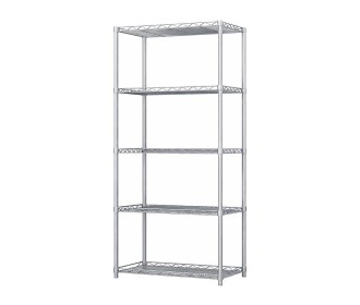 Ραφιέρα μεταλλική Nextdeco 5 επίπεδα ρυθμιζόμενη ασήμι Υ150×55×30εκ.