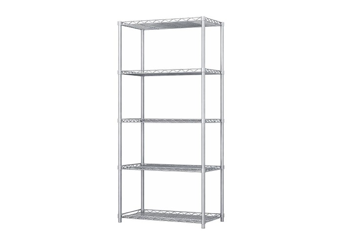 Ραφιέρα μεταλλική Nextdeco 5 επίπεδα ρυθμιζόμενη ασήμι Υ150×55×30εκ. Ραφιέρα μεταλλική Nextdeco 5 επίπεδα ρυθμιζόμενη ασήμι Υ150×55×30εκ.