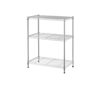 Ραφιέρα μεταλλική Nextdeco 3 επίπεδα ρυθμιζόμενη ασημί Υ80×45×30εκ.