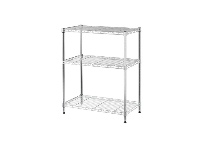 Ραφιέρα μεταλλική Nextdeco 3 επίπεδα ρυθμιζόμενη ασημί Υ80×45×30εκ. Ραφιέρα μεταλλική Nextdeco 3 επίπεδα ρυθμιζόμενη ασημί Υ80×45×30εκ.