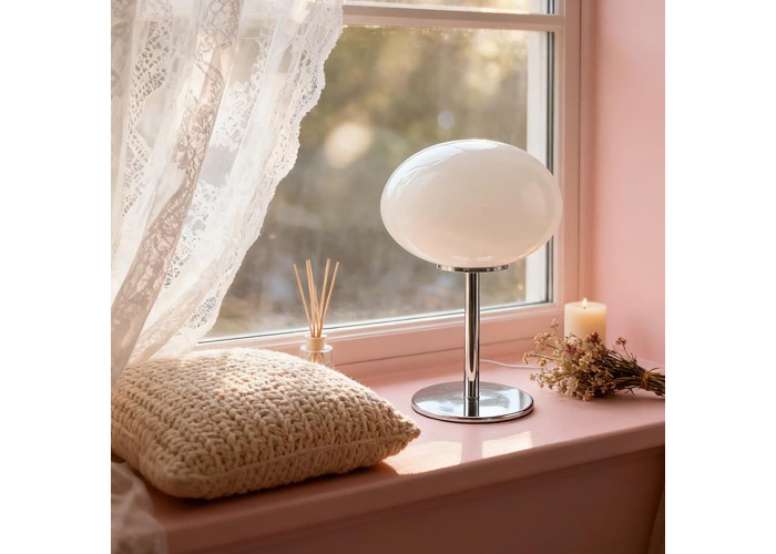 Φωτιστικό επιτραπέζιο μεταλλικό LED Nextdeco λευκό Υ31xØ20εκ.
