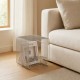 Βοηθητικό τραπέζι Nextdeco μεταλλικό ασημί 32x32xΥ43εκ.