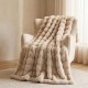 Κουβέρτα faux fur καφέ ανοιχτό 160x200εκ. Κουβέρτα faux fur καφέ ανοιχτό 160x200εκ.