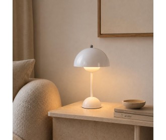 Φωτιστικό επιτραπέζιο Nextdeco LED μεταλλικό και ακρυλικό λευκό αφής Φ18xΥ31εκ. Φωτιστικό επιτραπέζιο Nextdeco LED μεταλλικό και ακρυλικό λευκό αφής Φ18xΥ31εκ.