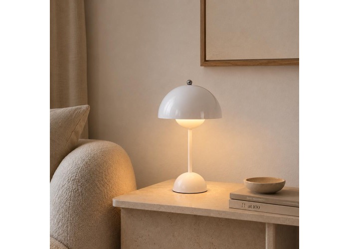 Φωτιστικό επιτραπέζιο Nextdeco LED μεταλλικό και ακρυλικό λευκό αφής Φ18xΥ31εκ.