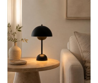 Φωτιστικό επιτραπέζιο Nextdeco LED μεταλλικό και ακρυλικό μαύρο αφής Φ18xΥ31εκ. Φωτιστικό επιτραπέζιο Nextdeco LED μεταλλικό και ακρυλικό μαύρο αφής Φ18xΥ31εκ.