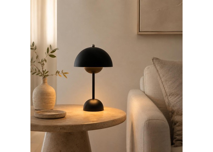 Φωτιστικό επιτραπέζιο Nextdeco LED μεταλλικό και ακρυλικό μαύρο αφής Φ18xΥ31εκ. Φωτιστικό επιτραπέζιο Nextdeco LED μεταλλικό και ακρυλικό μαύρο αφής Φ18xΥ31εκ.