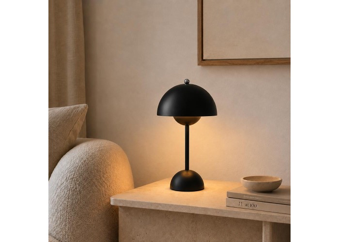 Φωτιστικό επιτραπέζιο Nextdeco LED μεταλλικό και ακρυλικό μαύρο αφής Φ18xΥ31εκ. Φωτιστικό επιτραπέζιο Nextdeco LED μεταλλικό και ακρυλικό μαύρο αφής Φ18xΥ31εκ.