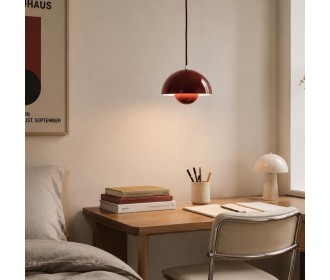 Φωτιστικό οροφής κρεμαστό Nextdeco μεταλλικό και ακρυλικό κόκκινο Φ23εκ. Φωτιστικό οροφής κρεμαστό Nextdeco μεταλλικό και ακρυλικό κόκκινο Φ23εκ.