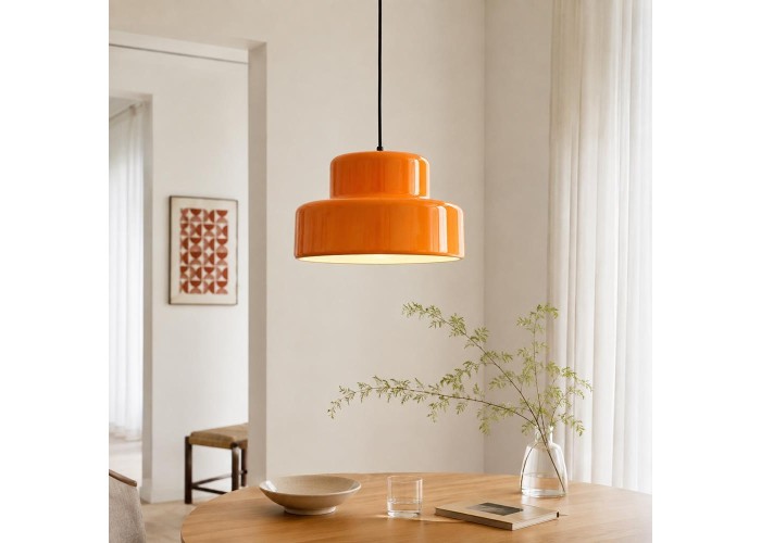 Φωτιστικό οροφής κρεμαστό Nextdeco μεταλλικό πορτοκαλί Φ34xΥ21εκ. Φωτιστικό οροφής κρεμαστό Nextdeco μεταλλικό πορτοκαλί Φ34xΥ21εκ.