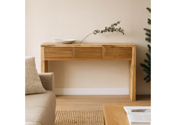 Κονσόλα Nextdeco μασίφ ξύλο teak με συρτάρι Υ80×120×35εκ.