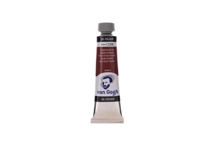 Talens van gogh χρώμα λαδιού 378 transparent oxide red 20ml