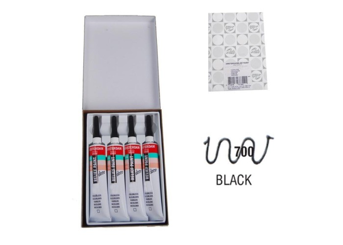 Talens χρώμα decorfin relief paint 700 black 20ml Talens χρώμα decorfin relief paint 700 black 20ml
