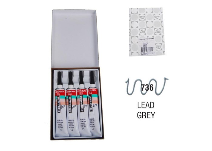 Talens χρώμα decorfin relief paint 736 lead grey 20ml Talens χρώμα decorfin relief paint 736 lead grey 20ml