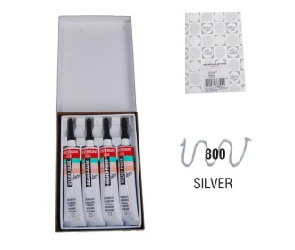 Talens χρώμα decorfin relief paint 800 silver 20ml