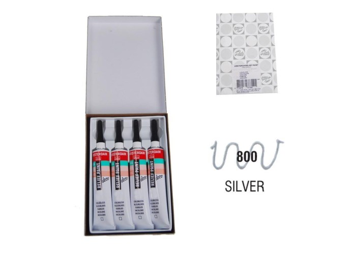 Talens χρώμα decorfin relief paint 800 silver 20ml