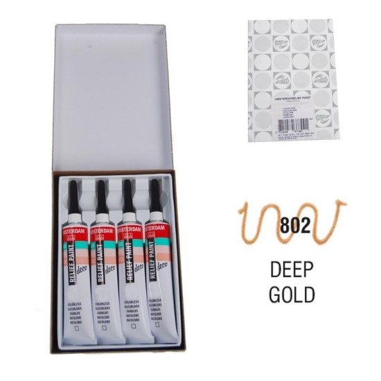Talens χρώμα decorfin relief paint 802 light gold 20ml Talens χρώμα decorfin relief paint 802 light gold 20ml