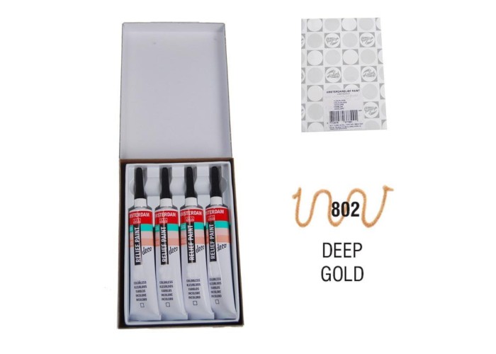 Talens χρώμα decorfin relief paint 802 light gold 20ml