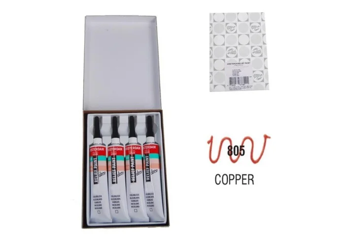 Talens χρώμα decorfin relief paint 805 copper 20ml