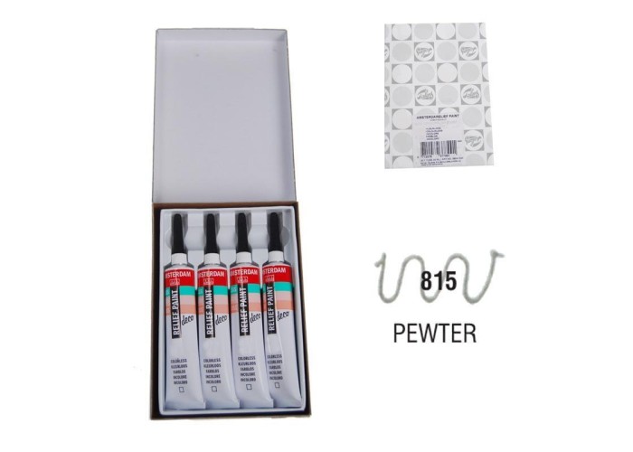 Talens χρώμα decorfin relief paint 815 pewter 20ml