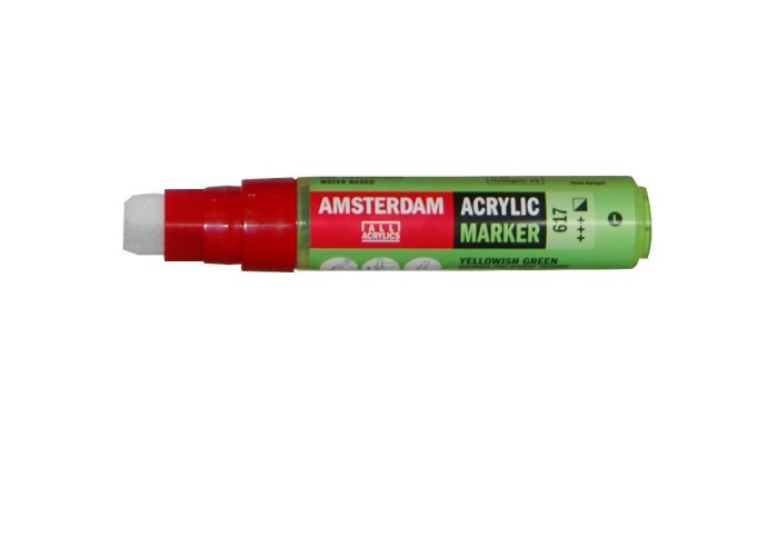 Talens amsterdam marker 617 yellowish green lagre