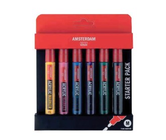 Talens amsterdam σετ marker 6 χρώματα medium Talens amsterdam σετ marker 6 χρώματα medium