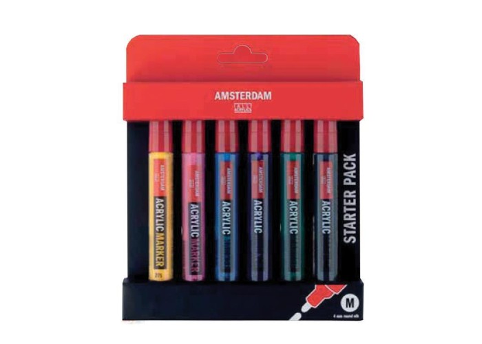 Talens amsterdam σετ marker 6 χρώματα medium Talens amsterdam σετ marker 6 χρώματα medium