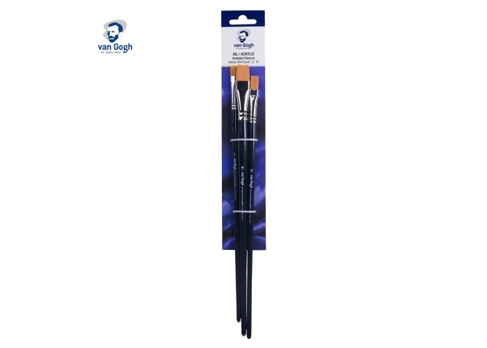 Talens van gogh σετ 3 πινέλα πλακέ Νο 8,12,16 Talens van gogh σετ 3 πινέλα πλακέ Νο 8,12,16