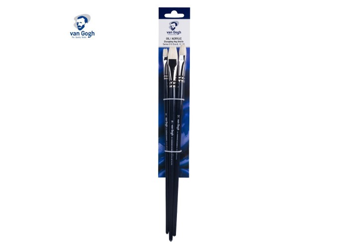 Talens van gogh σετ 3 πινέλα πλακέ φυσική τρίχα Νο 8,12,16 Talens van gogh σετ 3 πινέλα πλακέ φυσική τρίχα Νο 8,12,16