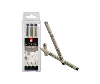 Sakura μαρκαδόροι σχεδίου Pigma Micron σετ 3τεμ Sakura μαρκαδόροι σχεδίου Pigma Micron σετ 3τεμ