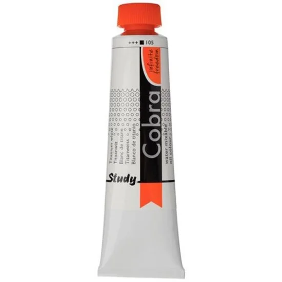 Talens Cobra Study water mixable oil 105 titanium white 40ml.