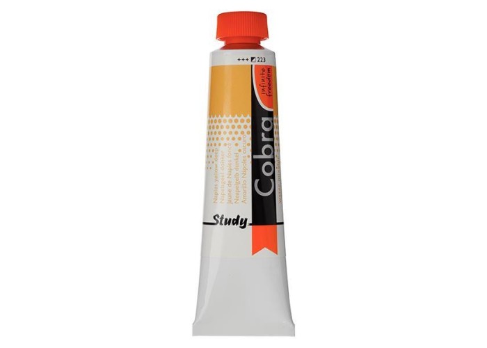 Talens Cobra Study water mixable oil 223 naples yellow deep 40ml. Talens Cobra Study water mixable oil 223 naples yellow deep 40ml.