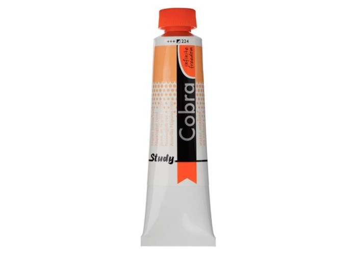 Talens Cobra Study water mixable oil 224 naples yellow red 40ml. Talens Cobra Study water mixable oil 224 naples yellow red 40ml.