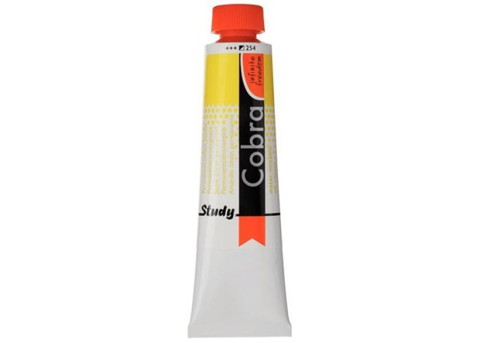 Talens Cobra Study water mixable oil 254 perm. lemon yellow 40ml. Talens Cobra Study water mixable oil 254 perm. lemon yellow 40ml.