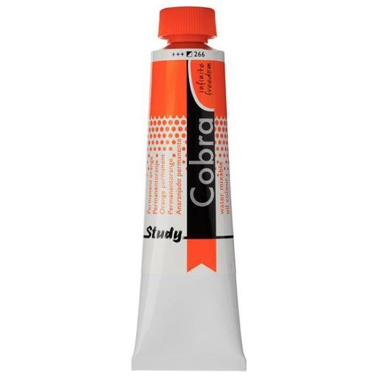 Talens Cobra Study water mixable oil 266 perm. orange 40ml. Talens Cobra Study water mixable oil 266 perm. orange 40ml.