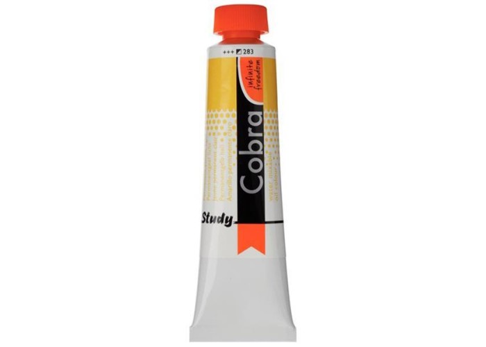 Talens Cobra Study water mixable oil 283 perm. yellow light 40ml. Talens Cobra Study water mixable oil 283 perm. yellow light 40ml.
