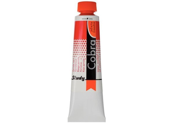 Talens Cobra Study water mixable oil 315 pyrrole red 40ml. Talens Cobra Study water mixable oil 315 pyrrole red 40ml.