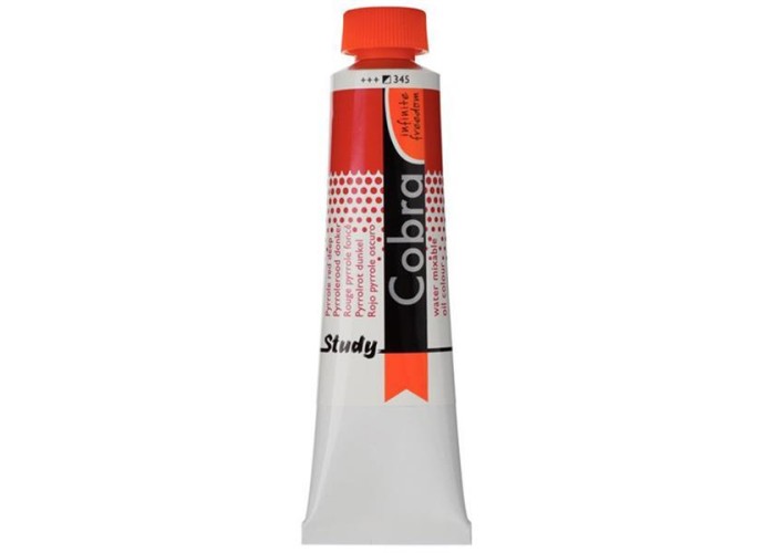 Talens Cobra Study water mixable oil 345 pyrrole red deep 40ml. Talens Cobra Study water mixable oil 345 pyrrole red deep 40ml.