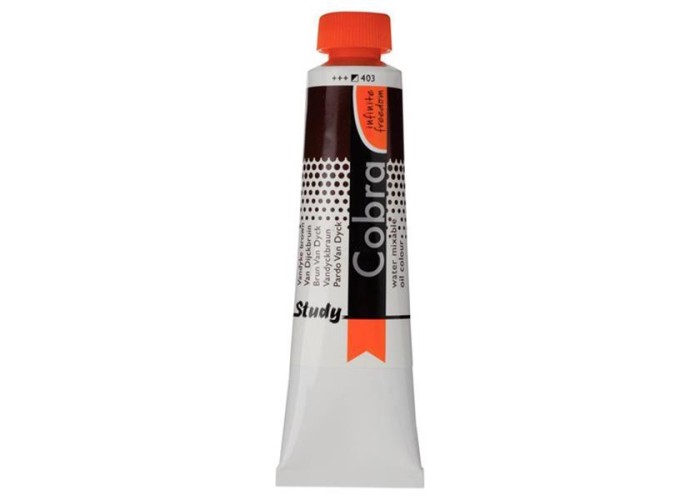 Talens Cobra Study water mixable oil 403 vandyke brown 40ml. Talens Cobra Study water mixable oil 403 vandyke brown 40ml.