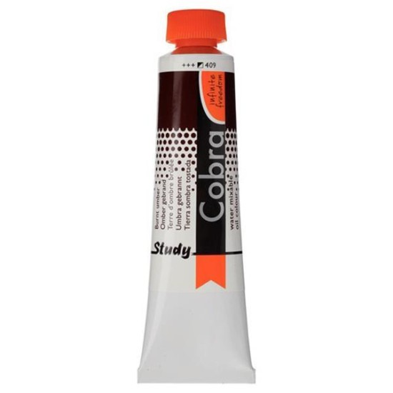 Talens Cobra Study water mixable oil 409 burnt umber 40ml.