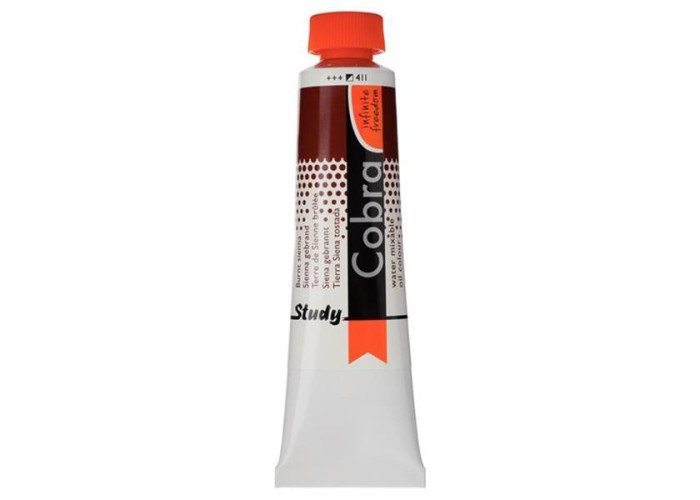 Talens Cobra Study water mixable oil 411 burnt sienna 40ml. Talens Cobra Study water mixable oil 411 burnt sienna 40ml.