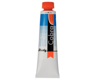 Talens Cobra Study water mixable oil 572 prim. cyan 40ml.