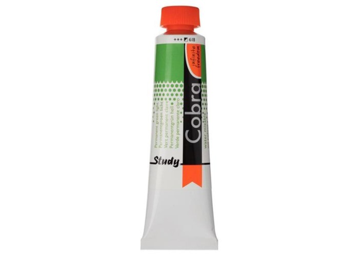 Talens Cobra Study water mixable oil 618 permanent green light 40ml. Talens Cobra Study water mixable oil 618 permanent green light 40ml.